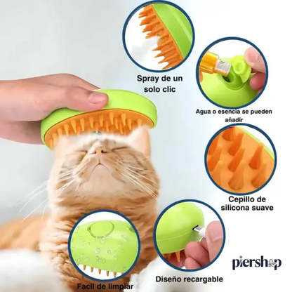 Cepillo eléctrico para mascotas con vaporizador