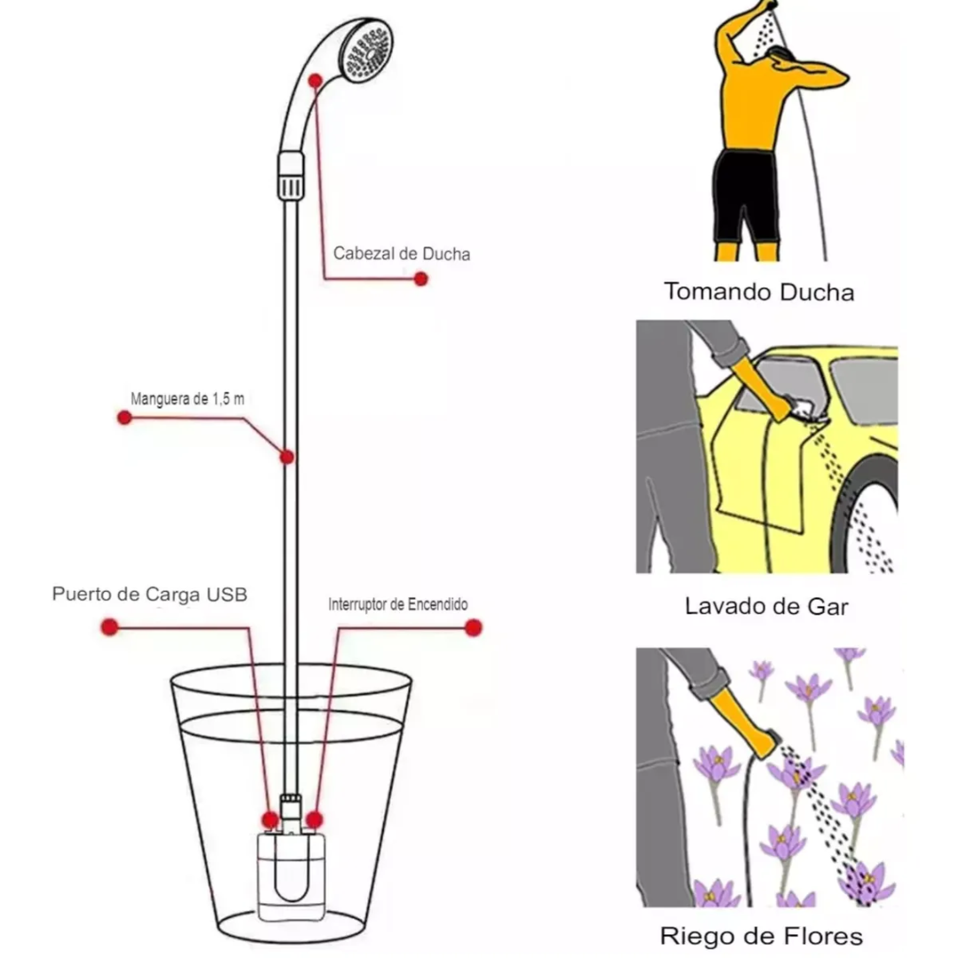 Ducha Portable Recargable